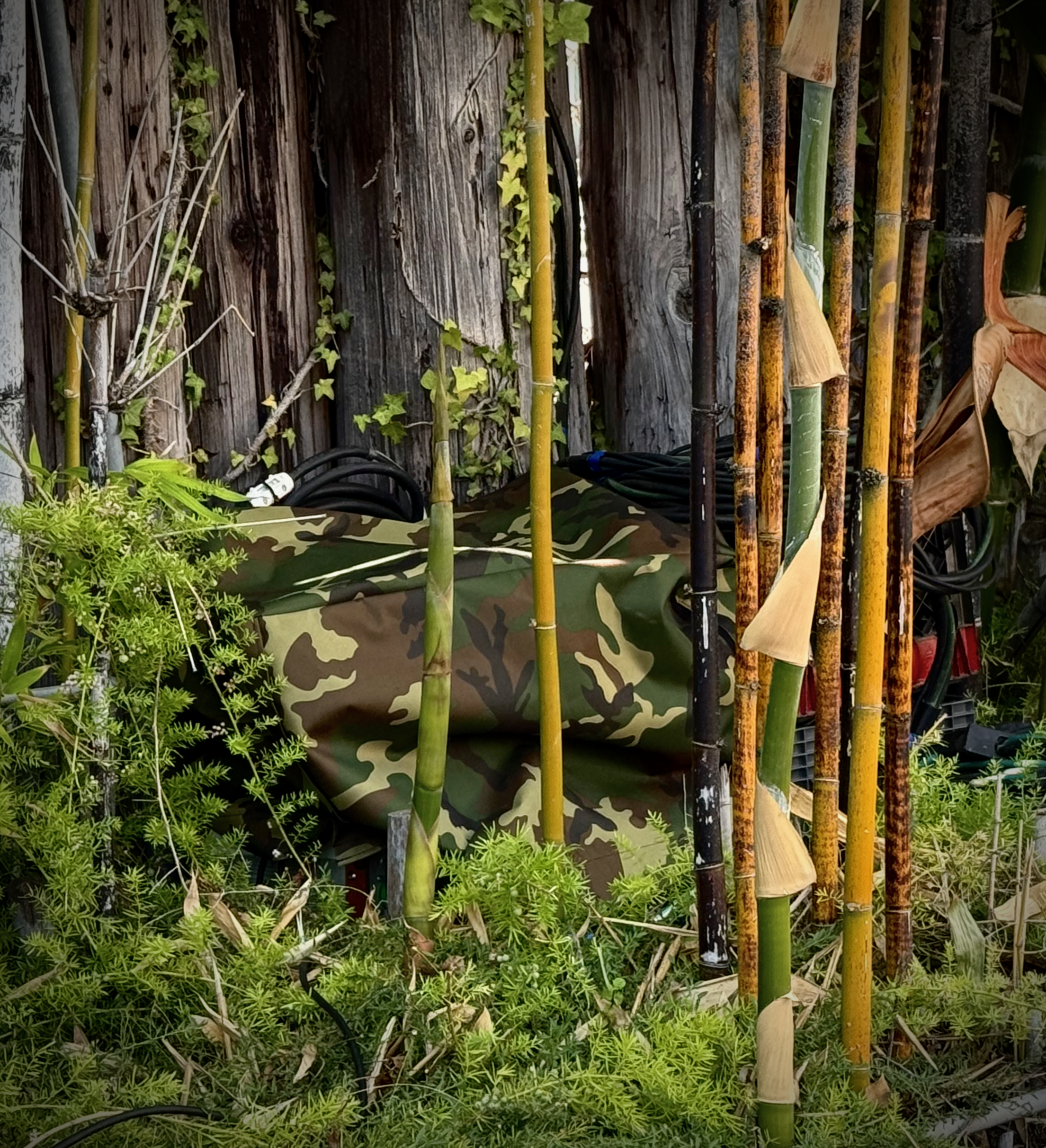 Cover-Alls in the camouflage pattern, protecting the gear and blending in.