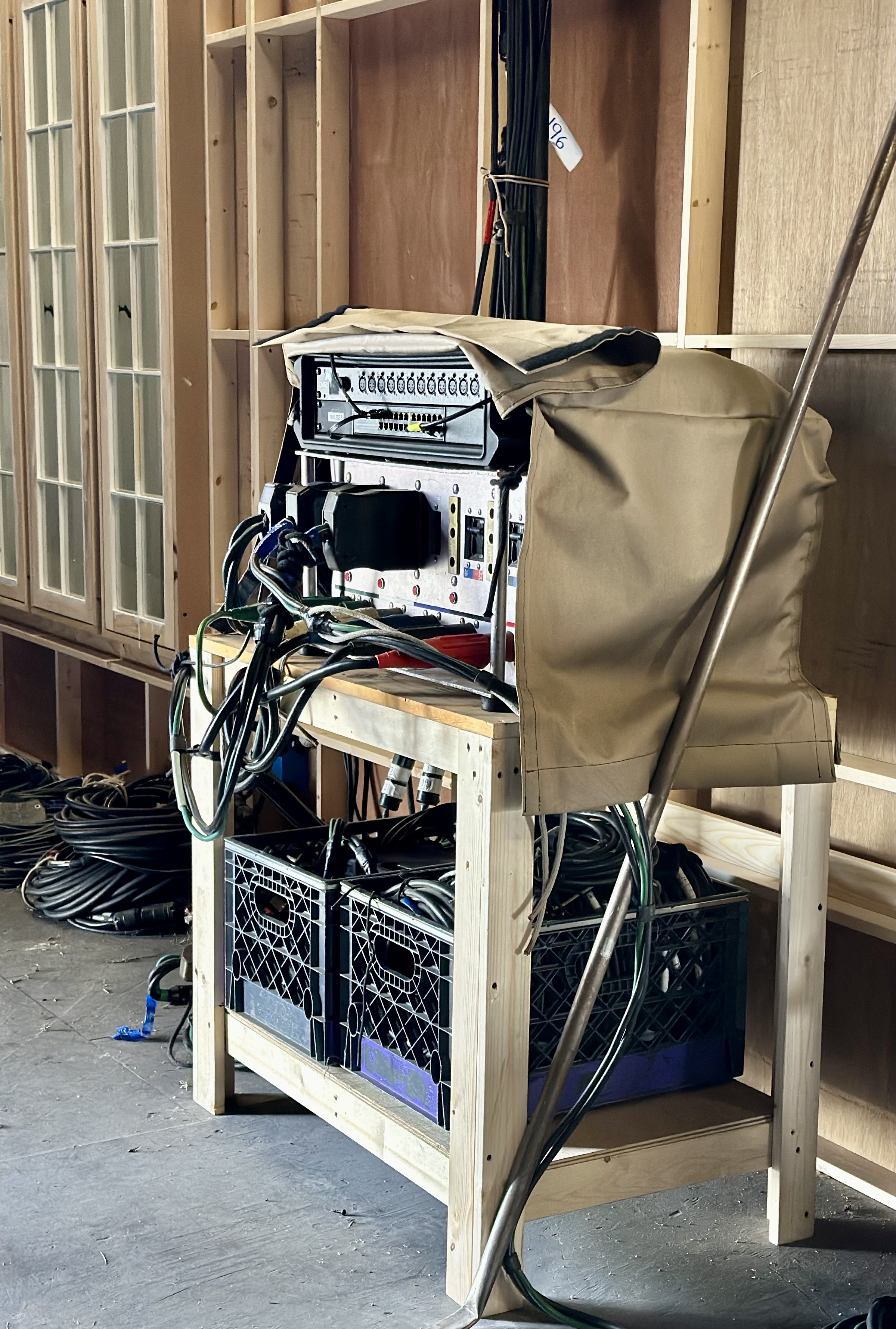 Cover-Alls used on stage to protect from dust, paint, and other contaminants.